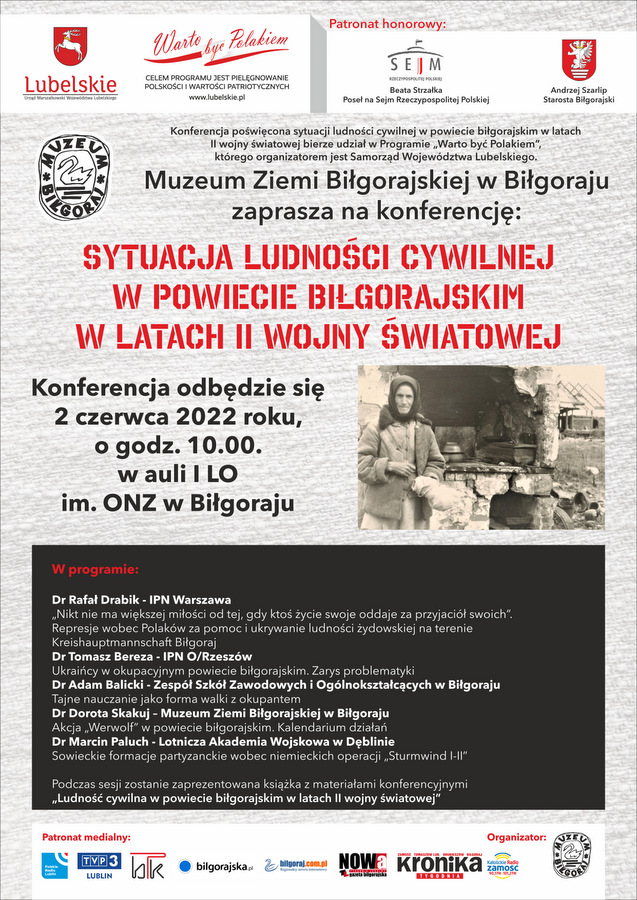 Muzeum plakaty Sytuacja Ludności Cywilnej w Powiecie Biłgorajskim 13.05.2022